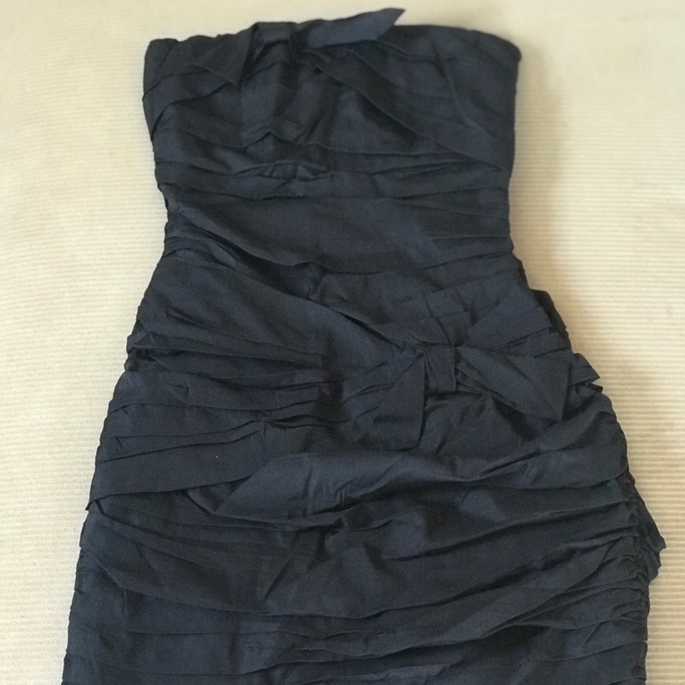 Strapless Little Black Bow Dress